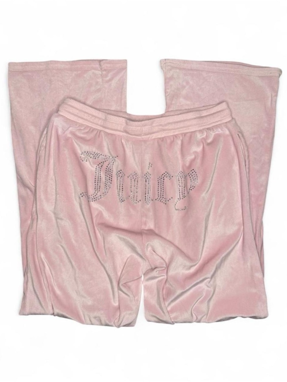 Juicy Couture Pink Velour Rhinestone Logo Lounge Pants